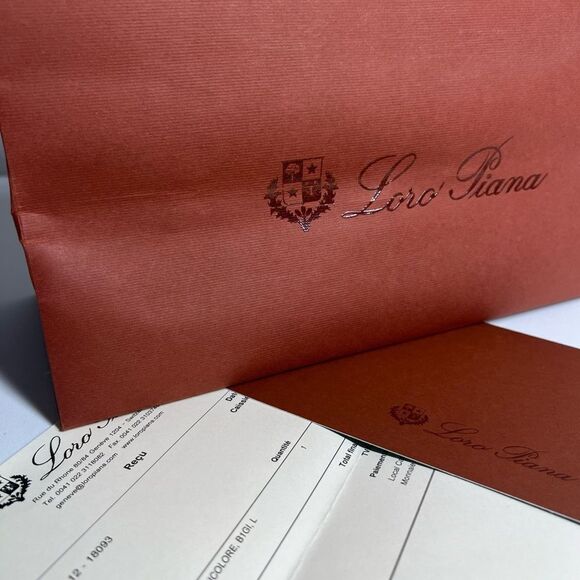 Authentic Loro Piana Brown Shopping Bag Gift With Receipt and Receipt Holder - Picture 3 of 7